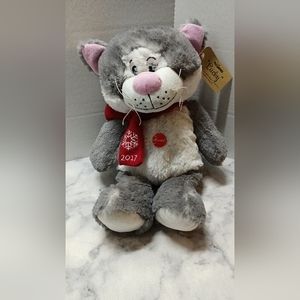 PetSmart lucky the cat gray plush squeaky dog toy